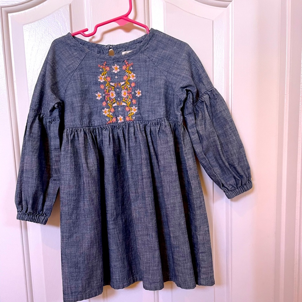 Tucker + Tate Denim floral Empire Waist Dress, 3T
